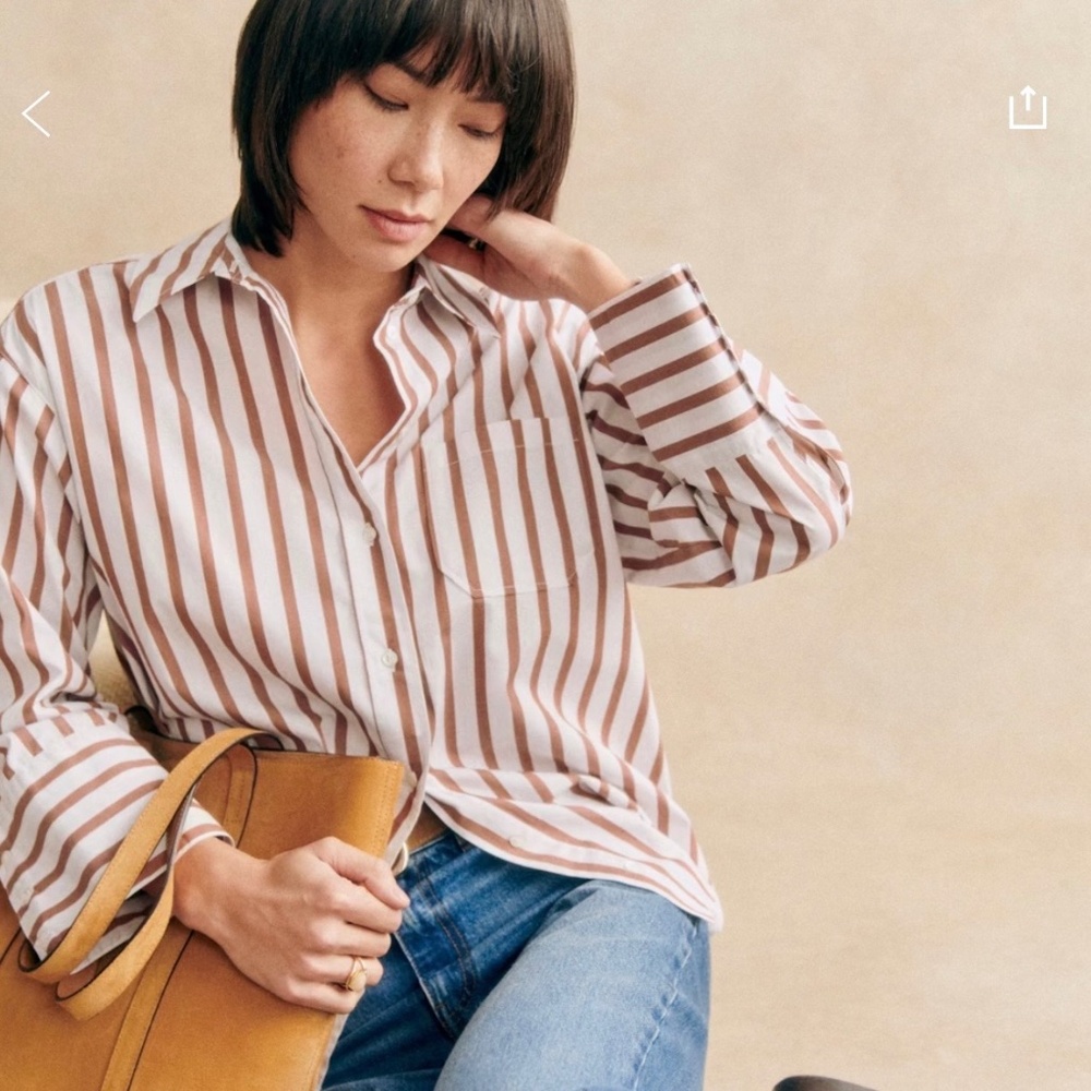 Sezane Bilma Shirt Camel stripes